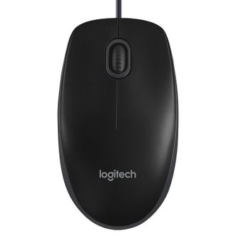 罗技/Logitech  有线鼠标  双手通用台式电脑笔记本鼠标  B100  黑色