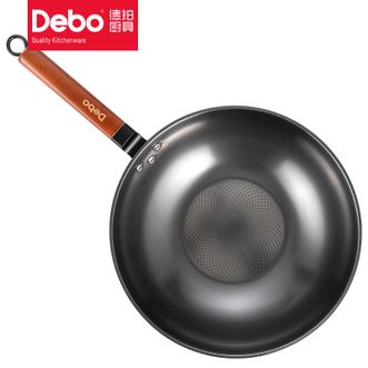 德铂（Debo）  铁锅物理不粘炒锅无涂层精铁锅家用炒菜锅 彼特 32cm