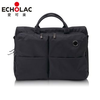 爱可乐(Echolac)商务休闲公文包 男士单肩包牛津布背包可拆卸肩带手提17英寸电脑包CP602
