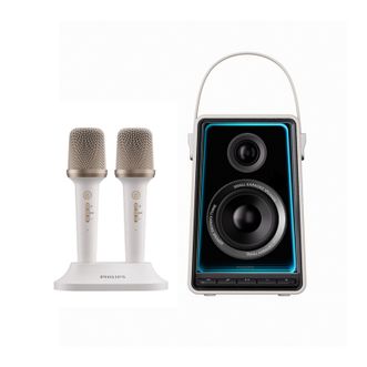 飞利浦/Philips  话筒音响一体机自带声卡拉OK家庭ktv音箱套装手机电视K歌无线蓝牙便携麦克风 双麦版5819