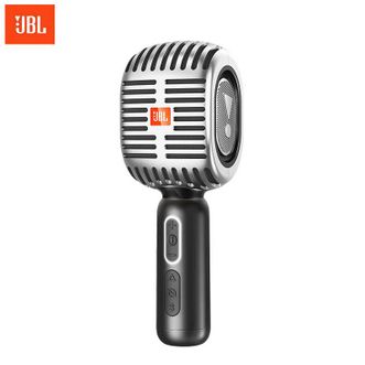 JBL  麦克风话筒音响一体K歌蓝牙音响话筒K歌露营便携专业录音直播适用 太空银