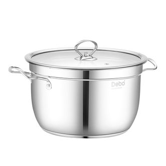 Debo  贝勒堡汤锅蒸锅不锈钢汤锅电磁炉燃气通用锅26cm DEP-360