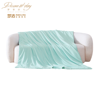 梦洁家纺  可水洗纯蚕丝夏凉被： 云柔丝语 150*200cm 240g  面料：100%聚酯纤维 填充：100%榨蚕丝