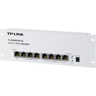 普联（TP-LINK）无线路由器 4个固定LAN口支持PoE TL-R488GPM-AC 内置AC管理AP 双WAN口叠加