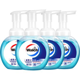 威露士（Walch）泡沫抑菌洗手液_健康呵护_300ml*4瓶_泡沫丰富易冲洗清新香气