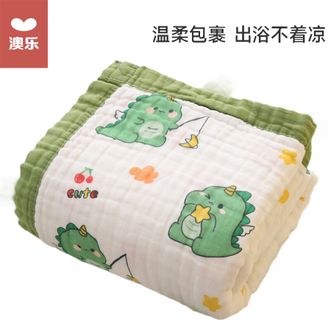澳乐  婴儿纱布浴巾纯棉儿童吸水巾六层宽边A类110*110cm【可备注图案】