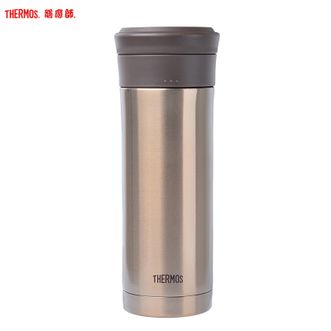 膳魔师（THERMOS）不锈钢保温杯 家用500ml男士高档带茶漏商务办公泡茶杯 TCMK-500金色