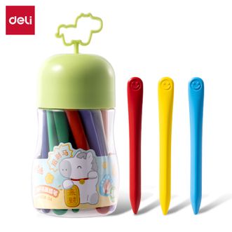 得力/deli  FUN马过来24色三角杆易握儿童蜡笔 MAN038-24