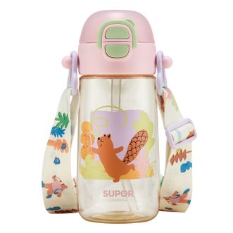 苏泊尔(SUPOR)   儿童运动水杯二合一户外水杯夏季吸管杯学生上学喝水杯运动水壶 一盖双饮 570ml