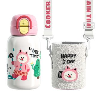 炊大皇（COOKER KING）  高颜值双饮儿童保温杯550ml卡通风格316不锈钢内胆送被套