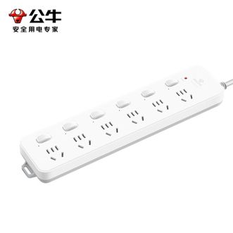 公牛（BULL）  家用办公6位分控全长3米插座插排线板GN-313