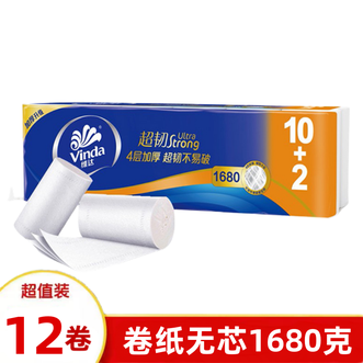维达  超韧无芯卷纸 长卷加厚 12卷/1提