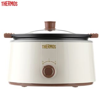 膳魔师（THERMOS）  3L鸳鸯锅电火锅涮锅多用途锅电热锅电煮锅电炖锅多功能锅料理锅涮肉锅炖煮锅EHA-4336A白色