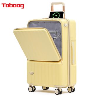 途帮Toboog20英寸登机箱前开口行李箱多功能女轻音万向轮顺滑拉杆箱2109