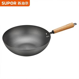 苏泊尔/Supor  家用无涂层老式熟铁炒锅32cm臻火蜂窝铁锅VC32RF01
