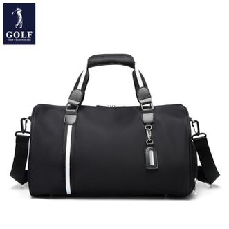 GOLF  男士旅行包独立鞋仓健身包斜跨加大手提包出差行李包  黑色加大D964920
