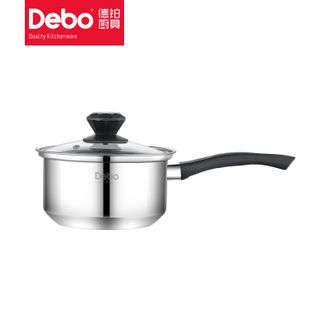 Debo  不锈钢奶锅婴儿宝宝辅食锅汤锅蒸锅 不锈钢色 18cm DEP-747