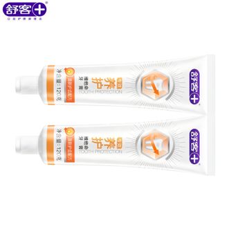 舒客  美白去黄含氟牙膏120g*2支（新旧包装随机发） 清新口气 专效护龈维他命 专效系列