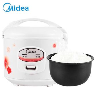 美的/Midea  3L电饭煲饭锅机械不粘内胆家用迷你白色印花可拆洗接水盒YJ308J