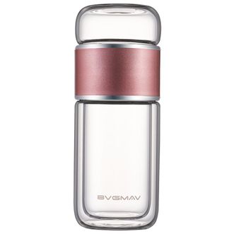 宝威玛（BVGMAV）  双层玻璃杯200ml 茶水分离杯 男女士家用泡茶杯送礼车载双层水杯子 BAL009F