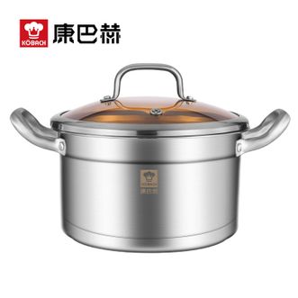 康巴赫（KBH）  新欧式304不锈钢汤锅22cm KGX-T220 12043030 不挑炉灶