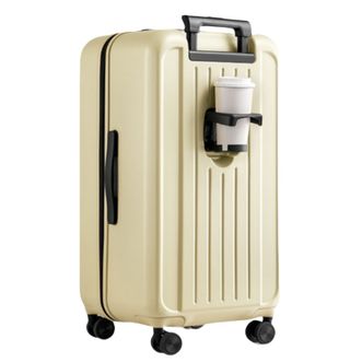 银座  行李箱拉杆箱女拉链大容量男旅行箱密码皮箱万向轮20寸万能箱  303L淡黄