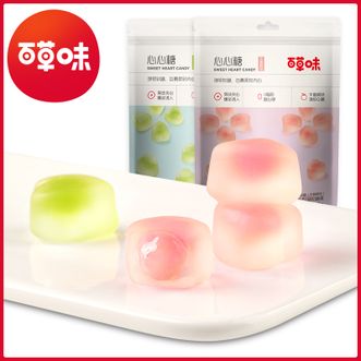 百草味 注心软糖100g*3袋 水蜜桃味 QQ糖 橡皮糖 夹心软糖 糖果 儿童小零食
