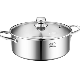 爱仕达/ASD 三层复底 不锈钢不串味鸳鸯火锅 28CM 爱仕达/ASD 三层复底 不锈钢不串味鸳鸯火锅 28CM