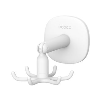 意可可/ecoco  粘钩 旋转免打孔无痕浴室墙壁锅铲置物挂架门后挂钩 E23164白2个