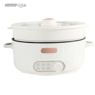 艾青春  多功能料理锅6L大容量电火锅电蒸锅电煮锅电热锅 MY226
