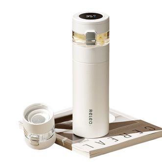 物生物（RELEA）  茗香商务智能泡茶保温杯茶水分离杯316L不锈钢便携泡茶杯470ML