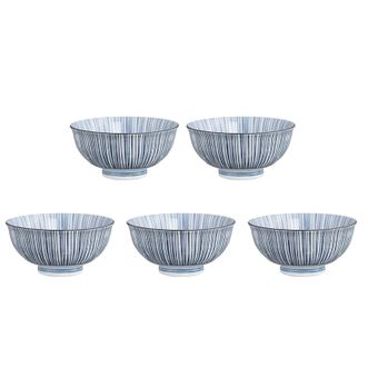 美浓烧（Mino Yaki）  XSC-4-5T 4.3英寸碗釉下彩5件套