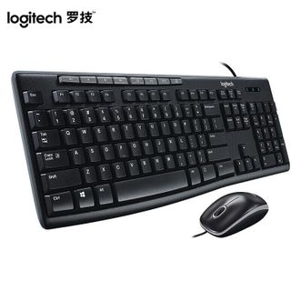 罗技/Logitech  MK200 企业级有线键鼠套装 USB电脑台式机笔记本通用键鼠套装 全尺寸