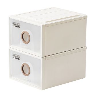 茶花  大号收纳盒整理箱30.5L两只装 990055