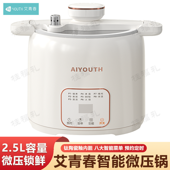 艾青春（AIYOUTH）  微压电煮锅 粥面饭菜汤智能预约自动保温微压精煮智能微压锅