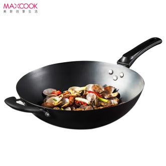 美厨（MAXCOOK）  精铁圆底不易锈炒锅36cm 家用铁锅无涂层炒锅不易生锈炒菜锅厨房烹饪锅具