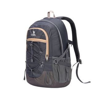 骆驼/Camel  户外双肩包男女徒步旅行运动登山包 A1W3FI101C 深灰-30L