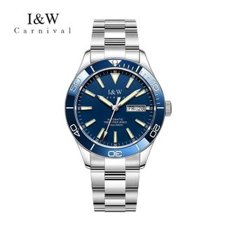 I&amp;W CARNIVAL HWGUOJI  自动机械表品牌男士手表 进口机芯-（蓝盘）