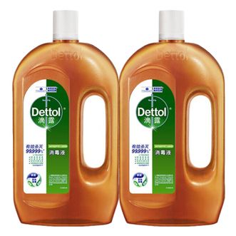 滴露/Dettol  消毒液  家居地板专业消毒杀菌除螨清洁剂衣物床单除菌液  1.2L*2瓶松木