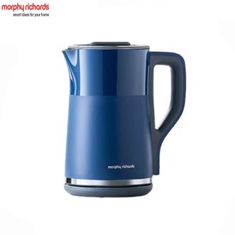 摩飞 /Morphy Richards  电热水壶MR6072【轻奢蓝】 烧水壶柔音电水壶双层防烫水壶无缝内胆全304不锈钢0塑热水壶1.5L