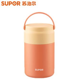 苏泊尔  保温餐杯 陶瓷内胆 便携长效保温保冷 KC80KT10杏花蜜800ML  （SUPOR）