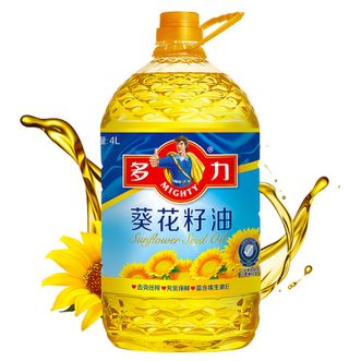多力/Mighty  食用油 葵花籽油 含维生素e 零反式脂肪酸  4L
