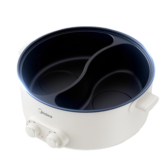 美的/Midea  电火锅家用 6L 一体式不粘电火锅加大加深锅体  6L鸳鸯锅多功能 MC-HGE32X93 MC-HGE32X93