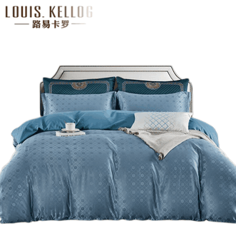 路易卡罗LouisKellog  柔丝缎床单被套提花凉感床上四件套  200*230cm