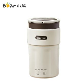 小熊/Bear  便携式烧水壶 电水壶 电热水壶 304不锈钢0.3L迷你恒温家用养生保温壶便携旅行出差烧水杯 0.3L ZDH-C03Z7【白褐色】
