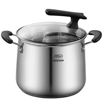 爱仕达/ASD  不锈钢家用燃气灶电磁炉煮锅炖锅 大容量锅身 磁通复合底 24cm