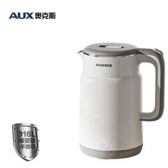 奥克斯/AUX  烧水壶1.7L电热水壶煮水壶 家用大容量不锈钢内胆开水壶 双层防烫自动断电 可选保温 AAS-15A2C01  保温款（316不锈钢无缝内胆）
