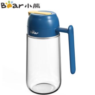 小熊  单个油壶 600ml食用油调料罐家用厨房防漏油壶自动开合玻璃油瓶 CX-W0037-S02 （深蓝色）