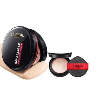 欧莱雅  黑胖子气垫粉底液 #240自然色:14g+替换装14g