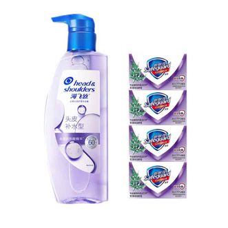 海飞丝/Head-shoulders  头皮补水型洗发水360g+舒肤佳苦艾草本洁肤香皂100g*4块